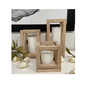 Bougeoir en bois au design unique multicolore fini parfait fêtes de mariage décor de noël élégant éclairage accent événements - Product Image 6