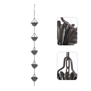 รางระบายน้ำสแตนเลสทองแดงตกแต่งสวนห่วงโซ่ฝนอลูมิเนียมปรับสีได้ตามต้องการ - Product Image 4