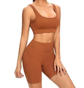 ชุดสปอร์ตบราเอวลอยสำหรับผู้หญิงชุดออกกำลังกายเล่นฟิตเนสเปิดไหล่ข้างเดียวออกแบบลายได้เองสไตล์พื้น - Product Image 1