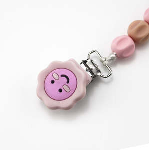 Round Beads String Pacifier Holder Clip 2026 Wholesale Factory BPA Free Silicone Chew <b>Toys</b> Silicone Baby Teether Safe - Product Image 1