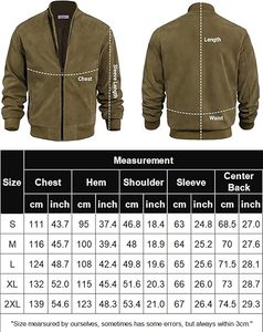 Blouson aviateur décontracté en daim vintage pour hommes, design universitaire léger, col montant, motif géométrique, fermeture éclair avant pour l'hiver - Product Image 6