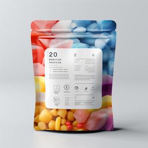 Candy Matte White Moisture Proof Food Grade Doypack Mylar Gummies Bags Zip Lock Stand-Up Pouch Aluminum Foil Gravure Printing - Product Image 3