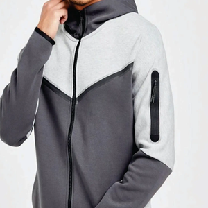 Custom Patchwork <b>Nylon</b> Tracksuit for Men White Men Fleece Tracksuit Full Zip Hoodie <b>Joggers</b> Sweatpants Sweat Suit - Product Image 5