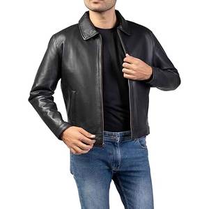 Chaqueta de motociclista vintage de invierno de lona de calidad superior unisex, diseño reversible con cuello levantado, logotipo de embalaje personalizado, venta al por mayor - Product Image 2