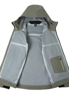 Vestes imperméables pour hommes Manteaux à capuche coupe-vent d'extérieur Veste de course Veste de sport zippée personnalisée - Product Image 4