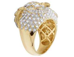 Bague Hip Hop pour homme en moissanite, plaquée rhodium, coupe ronde brillante, cadeau de mariage et de fête - Product Image 2