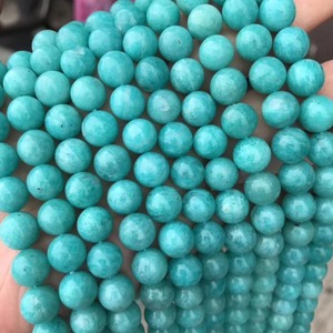 Perles de pierre d'amazonite naturelle authentique de qualité 3A, bleu ciel, rondes, 15 pouces, brin complet de pierres semi-précieuses en vrac - Product Image 1