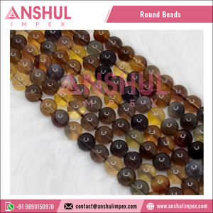 Nuevo Diseño de Alta Gama, Logotipo Personalizado Disponible, Cuentas Redondas de Fluorita de Miel AAA de 8 mm para Pulseras, Modelo RB-HFL-AAA-8 de Anshul Impex - Product Image 5