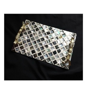 Bandeja de Madera con Incrustaciones de Nácar Hecha a Mano de Alta Calidad, Bandeja para Servir Alimentos, Decoración del Hogar - Product Image 2