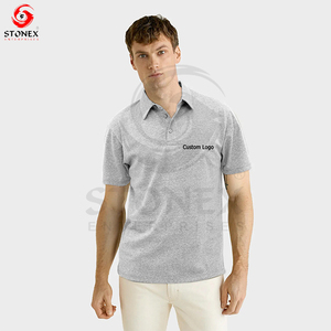 Polos en polyester pull décontracté de haute qualité pour hommes nouvelle mode à manches courtes tissu tricoté solide - Product Image 6