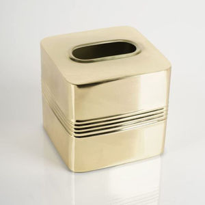 Caja de pañuelos cuadrada de Metal dorado moderno servilletero caja de pañuelos de Metal sólido de calidad superior para decoración de sala de estar de baño - Product Image 1