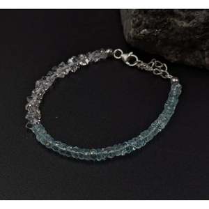 Herkimer & Aquamarine Crystal <b>Bracelet</b> Elegant & Luxurious <b>Bangle</b> - Product Image 2