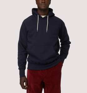 Sweat à capuche uni pour homme, polaire classique, 100% coton, décontracté d'hiver, manches longues, streetwear, cordon de serrage, logo personnalisé disponible - Product Image 1