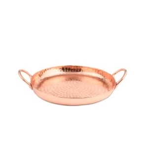 Plateau de service rond en cuivre au design contemporain de luxe, plateaux en métal durables, plateaux de rangement et de service pour hôtel et restaurant - Product Image 6
