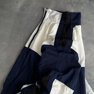 Men's <b>White</b> Navy Color Block Softshell Windproof Zip Up Racer <b>Jacket</b> Stand Collar Sporty Streetwear Style - Product Image 4
