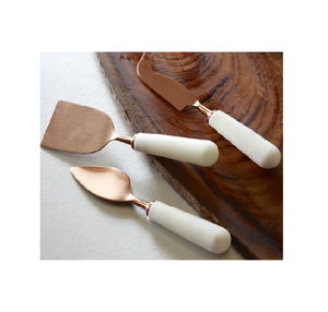 Cuillère en laiton et marbre la plus vendue dernière couleur de pierre faite à la main nouveau design cuillère à dessert en marbre - Product Image 5