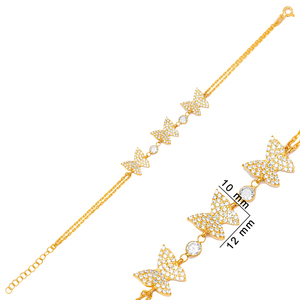 Bracelet à breloques en pierre de Zircon clair avec motif Animal, fait à la main turc, vente en gros, bijoux en argent Sterling 925 - Product Image 2