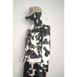 Chaqueta de Cuero Vacuno y Piel de Cordero Estilo Western Chic para Mujer con Satén Bordado y Piel, Prenda Exterior Personalizable para la Temporada de Otoño - Product Image 1