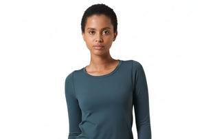 เสื้อแรชการ์ดแขนยาวสำหรับผู้หญิง ป้องกันรังสียูวี แห้งเร็ว เหมาะสำหรับว่ายน้ำ เล่นเซิร์ฟ ดำน้ำ ผลิตจากผ้าสแปนเด็กซ์/โพลีเอสเตอร์ 220 กรัม พิมพ์ลายดิจิทัล - Product Image 3