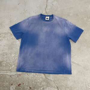 Camiseta Vintage Corta de Algodón 100% con Cuello Redondo, Lavado Ácido, Efecto Desgastado por el Sol, de Alta Calidad, Talla Grande, Personalizada al por Mayor - Product Image 1