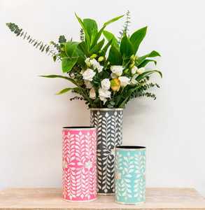 Jarrón con incrustaciones de hueso y flores para regalo de boda y decoración de fiesta Jarrones con incrustaciones de hueso - Product Image 5