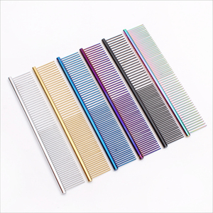 Brosse de toilettage simple en acier inoxydable autonettoyante antidérapante pour chiens et chats peigne d'épilation pour animaux de compagnie - Product Image 1