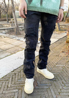 Personnalisation Jean Homme Vintage Tendance 3D Taille Mi-Haute Coupe Bootcut Hiver Délavé Léger Séchage Rapide Polaire Effet Usé ODM