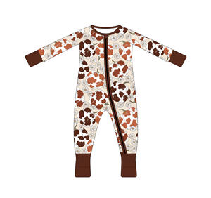 بيجامات أطفال شتوية دافئة بسحاب بيع بالجملة ملابس خيزران حرارية _ جوارب مانعة للإنزلاق متضمنة للأطفال الصغار - Product Image 1