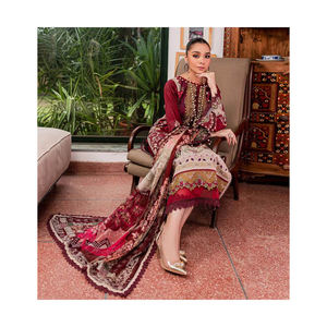 La ropa de invierno bordada confeccionada paquistaní más vendida, trajes de Lenin Salwar Kameez/trajes de invierno confeccionados para mujer - Product Image 4