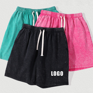 กางเกงขาสั้นออกกำลังกายผ้ากรดสำหรับผู้ชายกางเกงขาสั้นผ้าฝ้าย100% สไตล์ลำลองปรับแต่งโลโก้ได้ตามต้องการเป็นมิตรต่อสิ่งแวดล้อม - Product Image 1