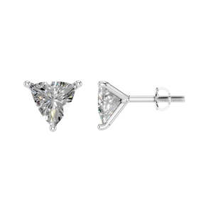 Boucles d'oreilles solitaires en diamant de laboratoire de qualité supérieure en platine 950, taille trillion, certifiées IGI, cadeau de fête, bijoux fins, brillants - Product Image 1