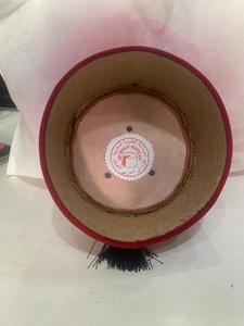 Chapeau Fez Marocain Authentique en Velours Rouge Tarboosh avec Pompon en Soie Noire Traditionnel Ottoman Turc Fait Main Unisexe Décontracté Courbé - Product Image 4