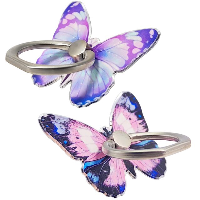 Cute Butterfly Pattern Phone Ring Buckle 360 Degree Rotation Creative Mobile Phone Holder