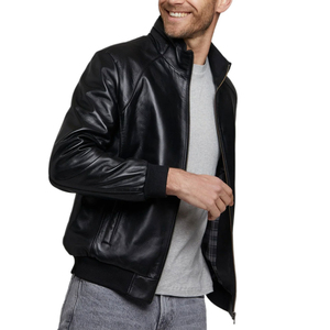 Premium Quality Men's <b>Leather</b> <b>Jacket</b> Casual Outerwear with Breathable Size for <b>Winter</b> Factory Direct Sale <b>Leather</b> <b>Jacket</b> - Product Image 5