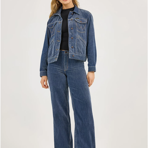 Chaqueta Vaquera de Mezclilla para Mujer, Elegante, Otoño 2026, Diseño Sólido, Transpirable, Tejido de Punto, con Bolsillos, Ropa Exterior Informal - Product Image 2