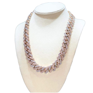 Cadena Cubana Exclusiva de Plata de Ley 925 con Diamantes de Moissanita de Corte Redondo, Estilo Hip Hop, Certificada por IGI con Claridad VVS - Product Image 1