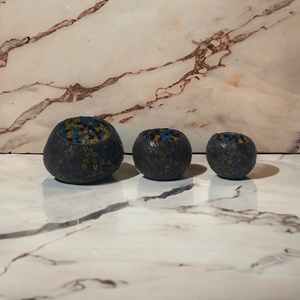 เชิงเทียนที่ให้คำปฏิญาณอย่างว่างเปล่าหรูหราที่วางเทียนที่มีสีสันลายใบไม้โมเสคแก้วโคมไฟเหยือกแก้วฟองทำด้วยมือของตกแต่งบ้าน - Product Image 2