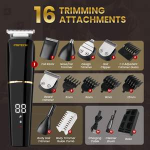 Kit de Afeitado Eléctrico Profesional Recargable, Recortadora de Barba Impermeable IPX7 con Alimentación USB, Ajustable para RV - Product Image 3