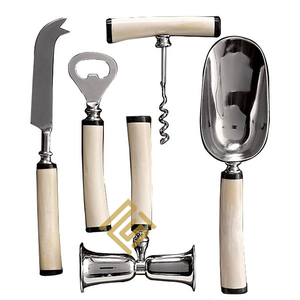 Best Selling Luxury Stainless Steel Dinnerware Set High Quality Horn Bone Resin Metal Handle Customizable Logo Corkscrew <b>Bottle</b> - Product Image 1