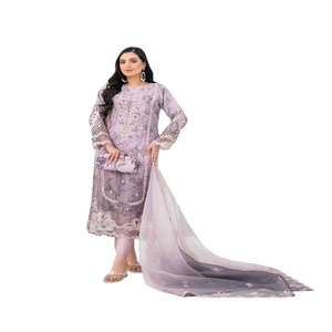 Elegante hermoso vestido Maxi de Organza de lujo 3 piezas trajes indios Tawakkal Vol YASNA para mujeres ropa de fiesta de Boutique - Product Image 1