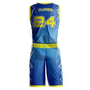 Tissu doux 100% polyesters fabriqués aux couleurs attrayantes Uniforme de basket-ball par sublimation Uniforme de basket-ball entièrement imprimé de bonne qualité - Product Image 2