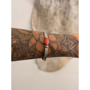 Jereme Delgarito Spiny Oyster & Sterling <b>Silver</b> Fashion <b>Cuff</b> <b>Bracelet</b> - Product Image 2