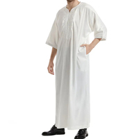 Nouvelle Arrivée Vente en Gros Personnalisée Hiver Hommes Islamique Thobe Dubaï Arabie Saoudite Qatar Marocain Respirant Grande Taille Léger Haute Qualité