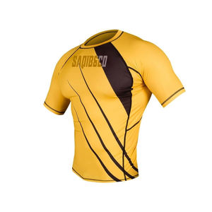 Vente en gros Rashguard en spandex extensible imprimé personnalisé Manches longues Logo Sublimation Protection solaire Léger Durable MMA Gear - Product Image 6
