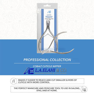 Colección profesional, pinza para cutículas de cobalto, 1/4 mandíbula, acero inoxidable, estilo lujoso para recortar las cutículas, caja para colgar - Product Image 5