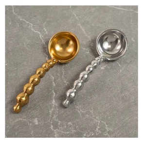 ช้อนตักขนมหวานโลหะหรูหราทันสมัย หัวเล็ก มินิ สีเงิน สีทอง สแตนเลส ช้อนกาแฟ - Product Image 3