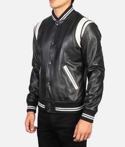 Chaqueta Letterman de alta calidad para hombre, chaquetas Versity, cuero, invierno, diseño personalizado y chaqueta Letterman negra de Color - Product Image 2