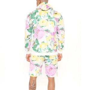Custom Design Cotton Made Hoodies Short Set Light Weight <b>Top</b> Quality Drawstring Style Hoodie And Short Set - Product Image 2