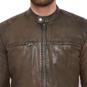 Custom Made Men Winter High Street Leather Jacket <b>Canvas</b> Fabric Front Logo High Quality Top Price - Product Image 5