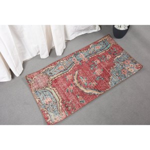Classique turc 1.8 X 3.3ft grande surface Kilim tapis traditionnel rouge bleu Patchwork Design laine Latex support Rectangle couloir 10mm - Product Image 4